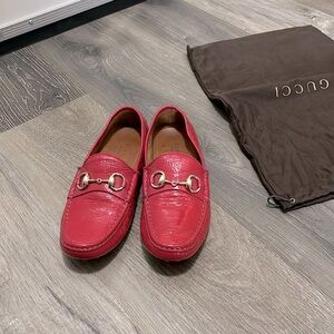 GUCCI  Women's Patent Leather Horsebit Loafers Shoes Size:36.5 EU